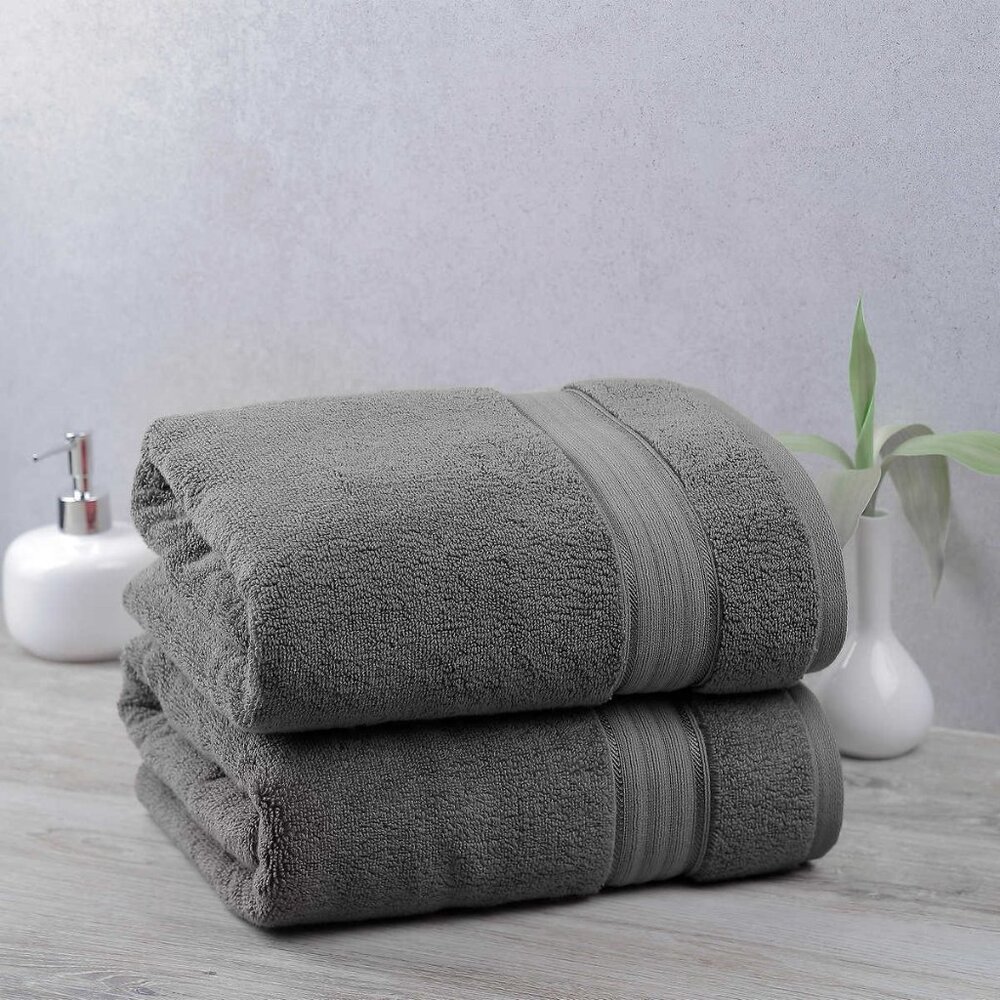 Purely Indulgent Egyptian 2-piece Bath Towel Set, Gray,  NWT